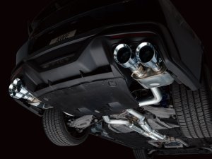 Ford Mustang Performance Exhaust - AWE Tuning - Cat Back, SwitchPath, Quad Tips - Chrome Silver - 2024+